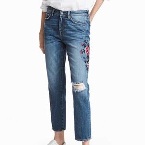 H&M  vintage crop jeans with floral detail